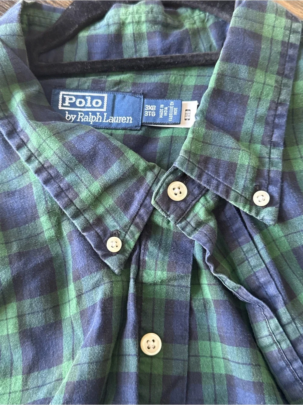 Polo by Ralph Lauren Green and Navy Plaid Button-Down Shirt